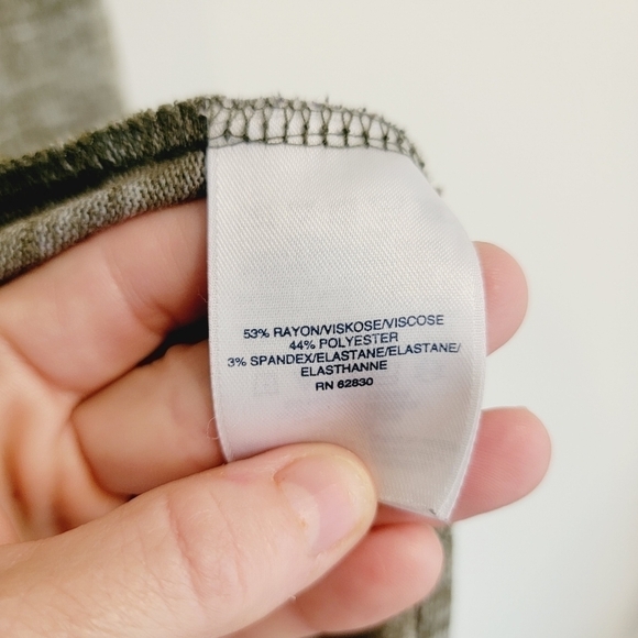 Lands' End Heathered Loden Moss Green Open Front Cardigan w/ Pockets Large Tall - Picture 9 of 10